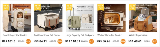 Double Layer Breathable Pet Carrier with Wheels Foldable Outdoor Travel Cat Trolley Case for Two Cats Portable Pet Trolley bag - Play Paws Toys