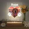Personalized Pet Memorial Night Light Custom LED Photo Frame with Name Date Acrylic Wooden Stand for Loss Dog Cat Home Decor