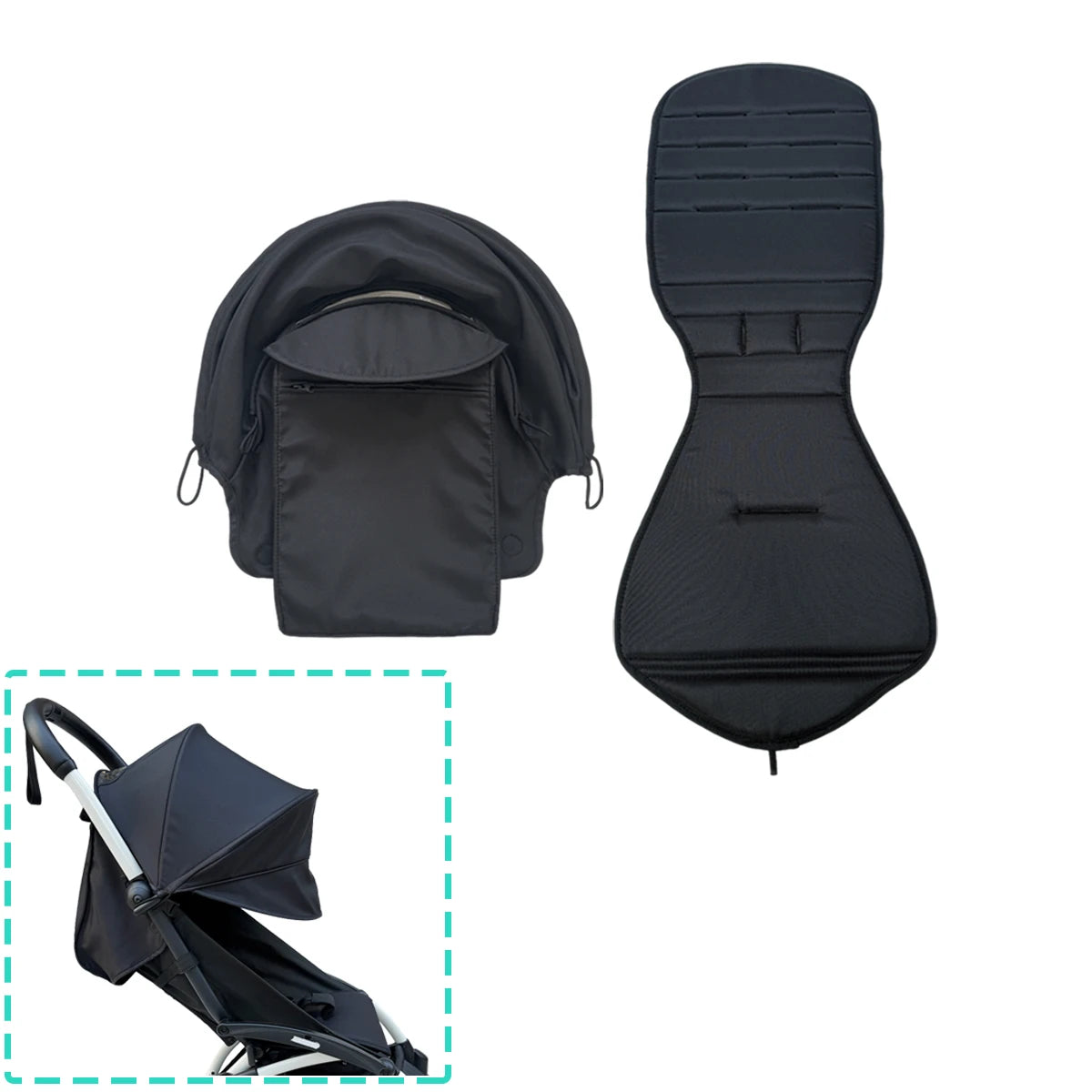 MomTan Stroller Replacement Colth Set For YOYO ,YOYO+ ,YOYO2 Strollers , Waterproof Double Lay 1:1 Original Fabric - Play Paws Toys