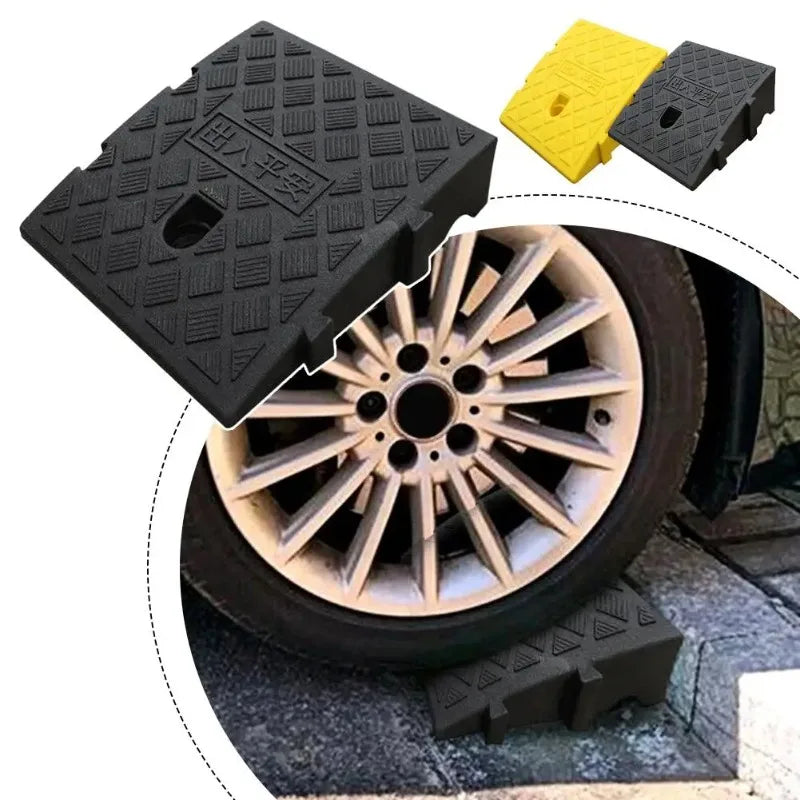 Car Driveway Ramp Kit 7/13cm Height  Portable Anti-Slip Wheel Chock Heavy Duty Threshold Ramps for Vehicle Maintenance & Loading