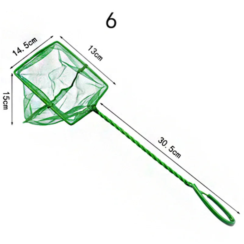 Portable Fish Net Long Handle Square Aquarium Accessories Fishbowl Landing Net Fishing Net Outdoors Crab Traps Fishing Tools