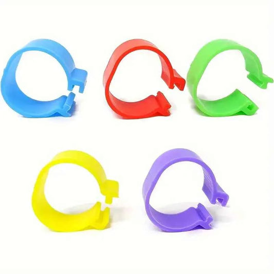 100 pcs Chicken Foot Rings Label Clasp Plastic Poultry Leg Snap Ratchet Clip Digital Duck Pigeon Goose Farm Feed Tool