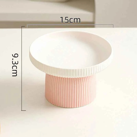 Elevated Ceramic Cat Bowl Non-Slip Pet Food DishHeavy Base for Flat-Face Cats/Dogs, Neck Protection, Anti-Spill, Easy Clean