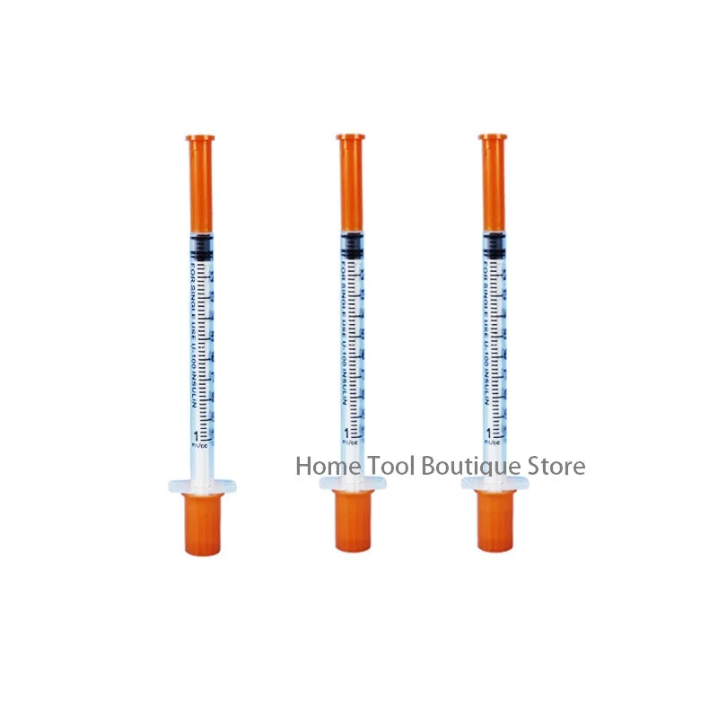 50pcs/lot 1ml 0.5ml 29G 30G 31G 32G Disposable Plastic Veterinary Syringe With Needles pet Animal dog cat syringe