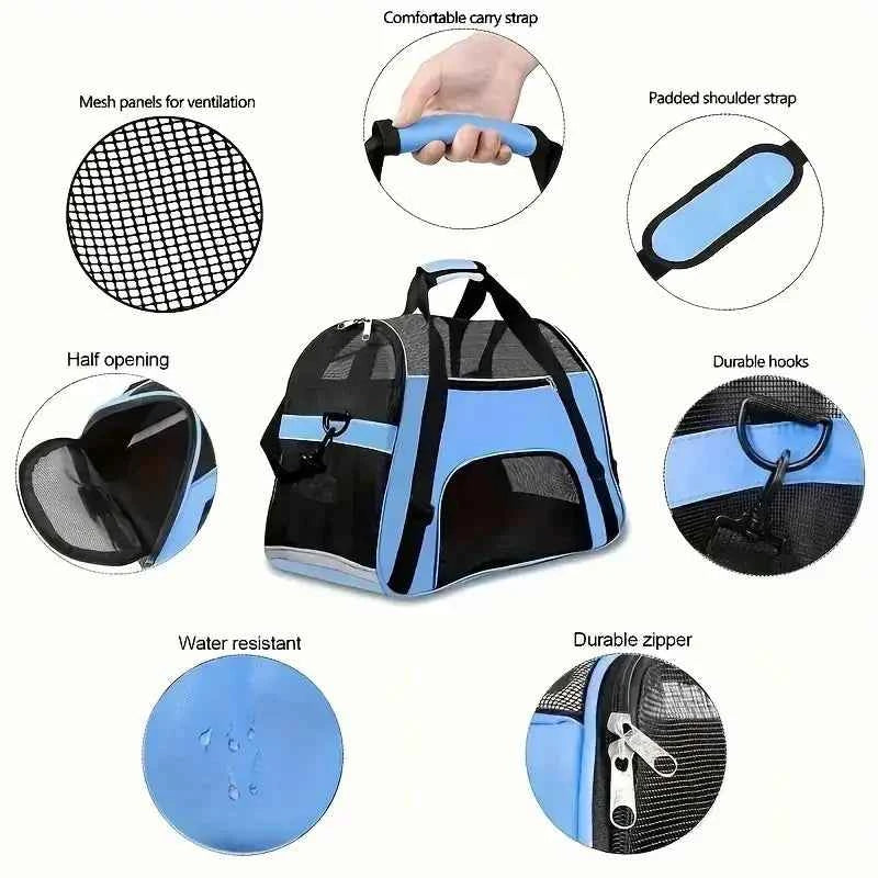 Cat Bags Portable Dog Carrier Bag Mesh Breathable Foldable Cats Carrier Bag Travel Breathable Transport Handbag