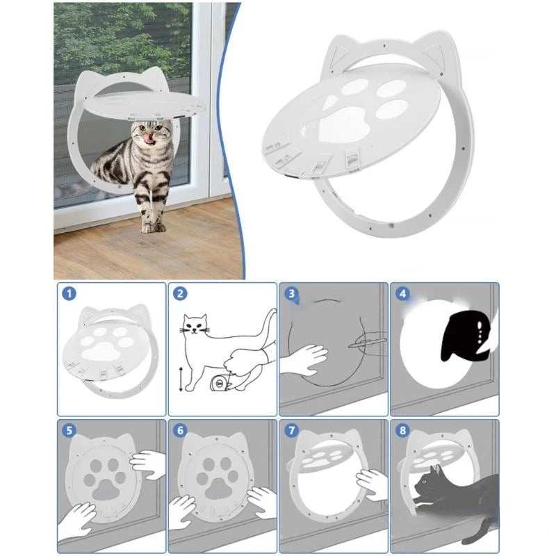 Pet Screen Door Magnetic Self-Closing Small Dogs and Cats Door with Locking Function for Screen Door, Window and Porch
