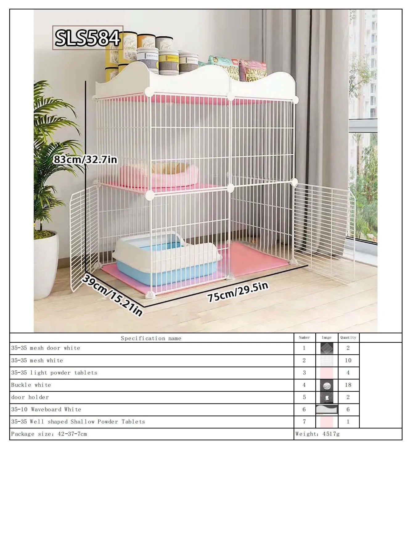 Cat Cage for Home Use, Indoor Pet Cat Large Space, Luxurious Small Cat House, Three-Story Multi-Cat Portable Assembly Empty Cage - Play Paws Toys