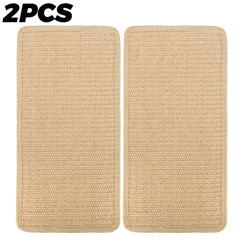 1/4PCS Cat Scratcher Mats Natural Sisal Anti-slip Cat Scratching Pads Furniture Carpet Wall Protector Pads with Textured Surface