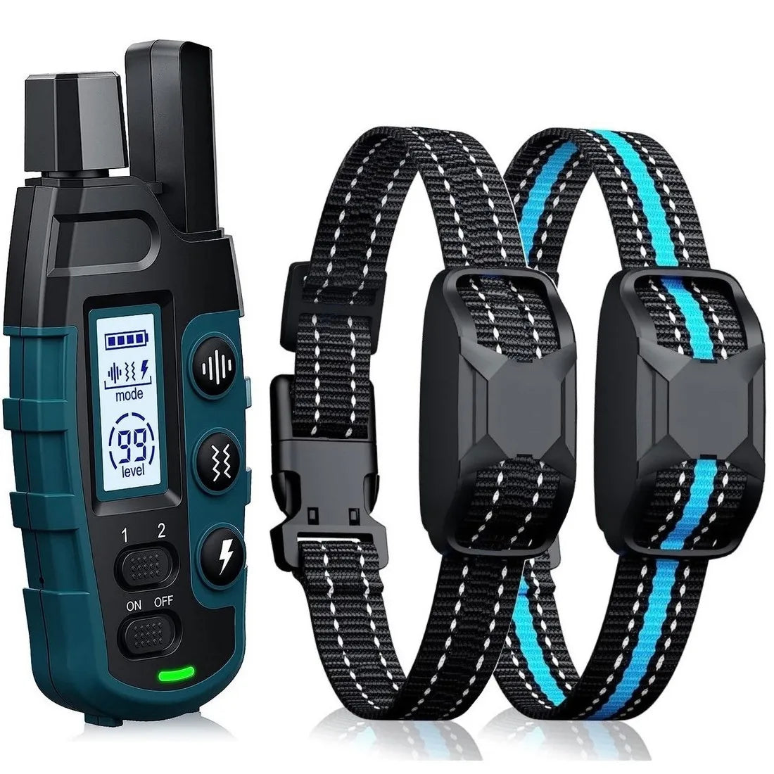 1000M Remote Pet Dog Training Collar IP67 Waterproof Shock Vibration Rechargeable Collar Pet Trainer Anti Bark Stop For 2 Dogs