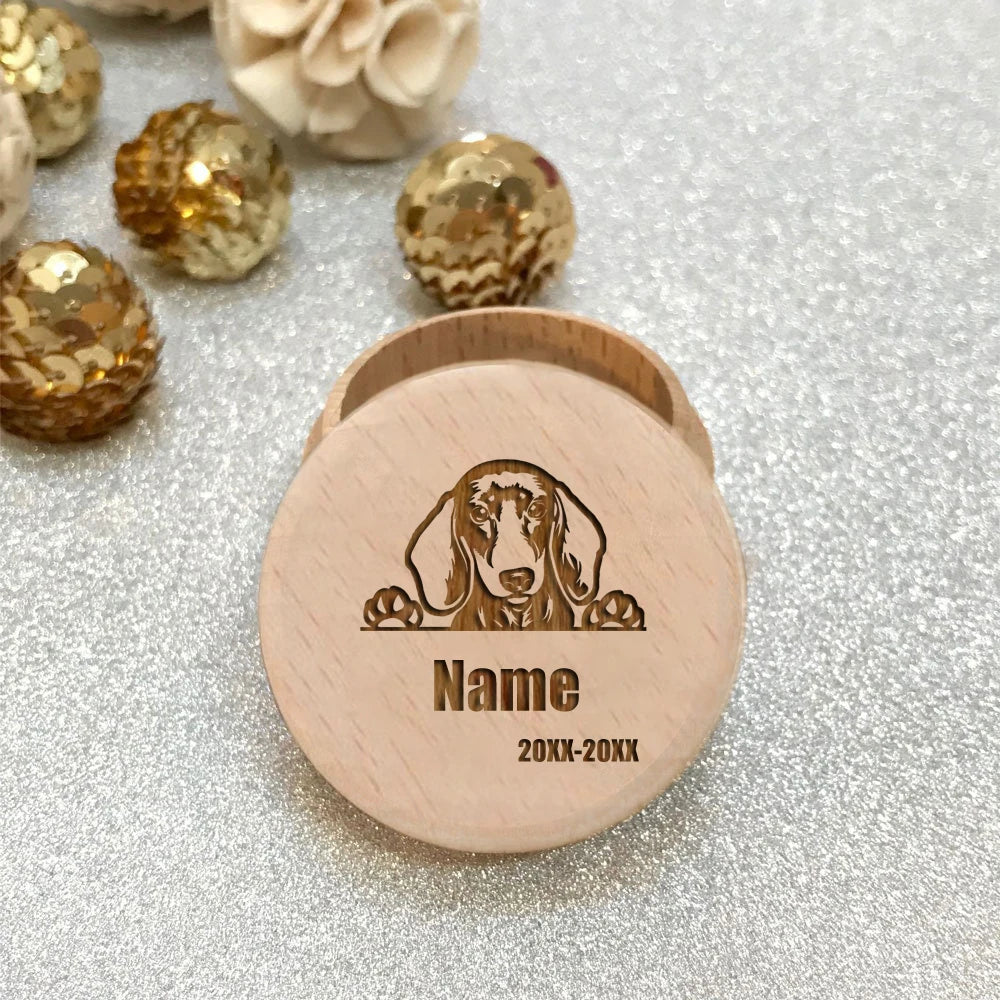 Paw Printing Pet Memorial Box Custom Name Personalized Wooden Cat Dog Tooth Hair Storage Boxes Pet Supplies Commemorative Gifts