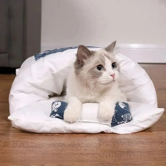 Kawaii Removable Cats Bed House Home Supplies Products for Adult Cats Large Pet Dog Bed Cat's House Cave Comfortable  Food Cute - Play Paws Toys