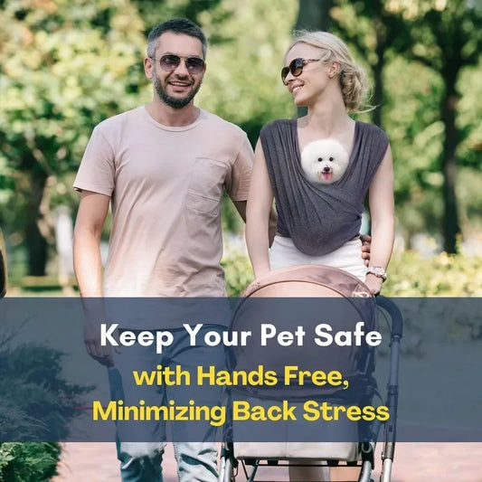 Dog Carrier for Small Dogs Front Facing Dog Carrier Sling Hands Free Cat Sling Size Adjustable Soft Cotton - Play Paws Toys