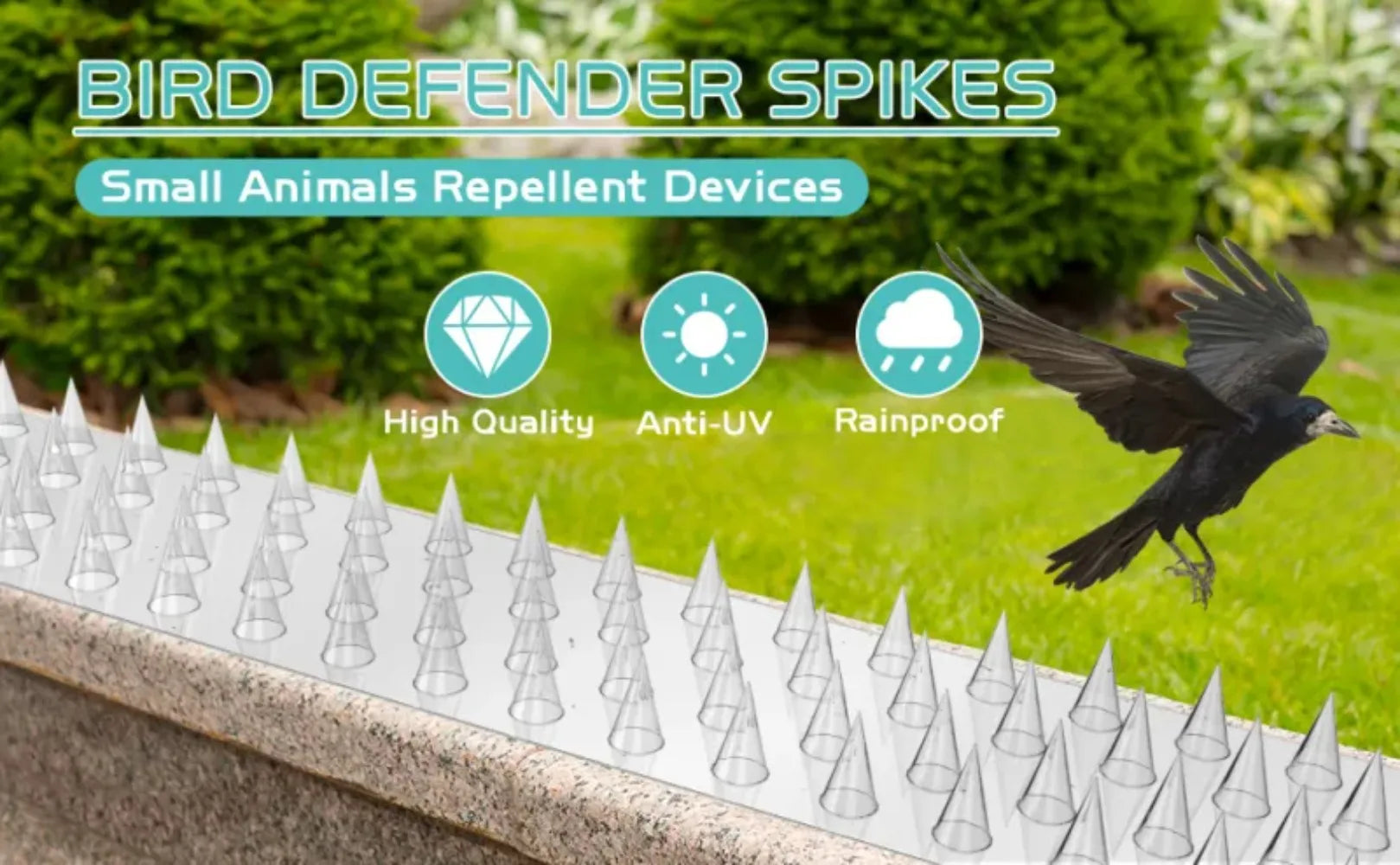 10/20/30Pcs Spikes Repeller Cat Plastic Bird Repellent Anti Pigeon Anti-bird Squirrel Garden Fences Control Transparent Spikes