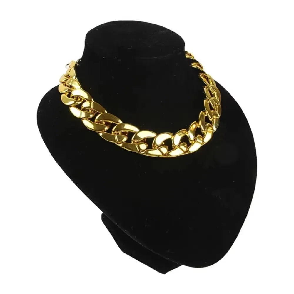 Gold Chain Pet Necklace for Cats and Small Dogs Fashionable Chunky Link Collar for Photo Shoots Daily Wear Party Costume