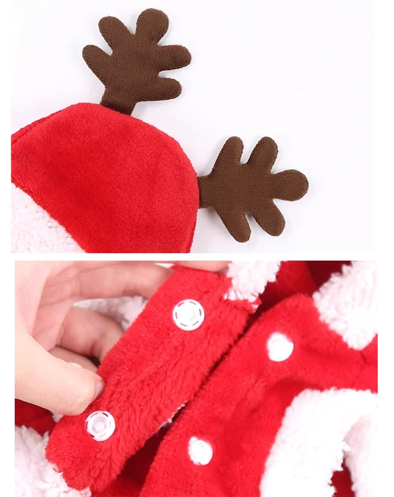 1pc Cat Christmas Clothes Winter Warm Pet Clothes for Small Medium Dogs Elk Santa Claus Dog Cats Coat Christmas Dogs Costume - Play Paws Toys
