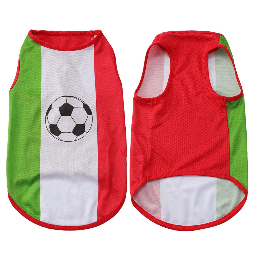 Pet Dog Clothes Football Jersey Dog Shirt Outfit Wear National Flag of Spain France Germany Netherlands Italy Argentina Brazil