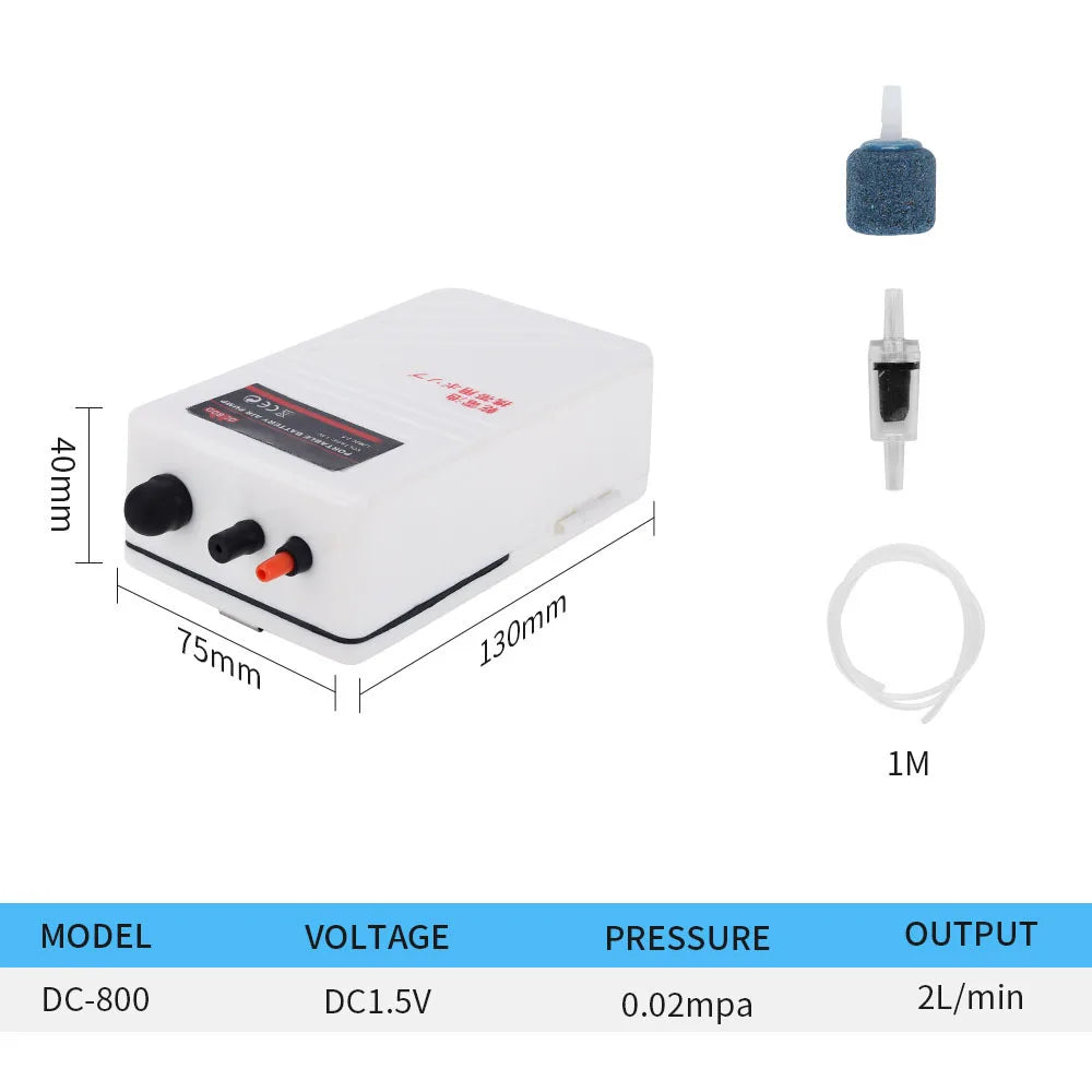 Portable Oxygen Pump Fish Tank Aquarium Outdoor Fishing Accessories Low Noise Easy Use Power Outage Prevention Spare Oxygen Pump