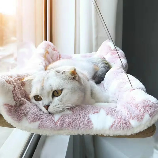Winter Cat Window Hanging Hammock Bed Suction Cup Space Saving All Seasons Easy Install Pet Bed Cat Climbing Frame - Play Paws Toys
