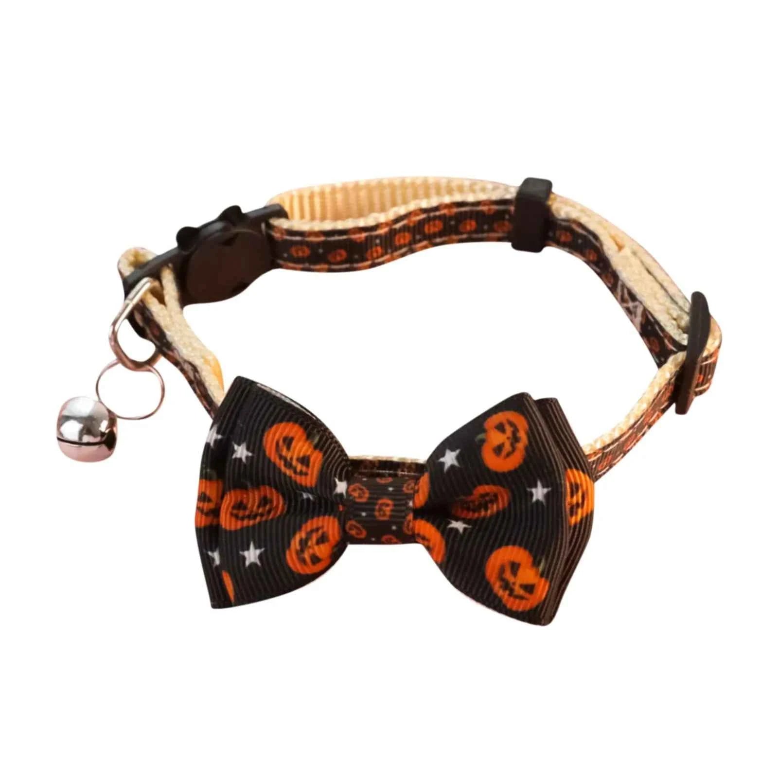 Happy Halloween Cat Collar With Bell Bowknot Puppy Kitten Necklace Adjustable Safety Buckle Strap Chihuahua Bow Tie Pet Supplies