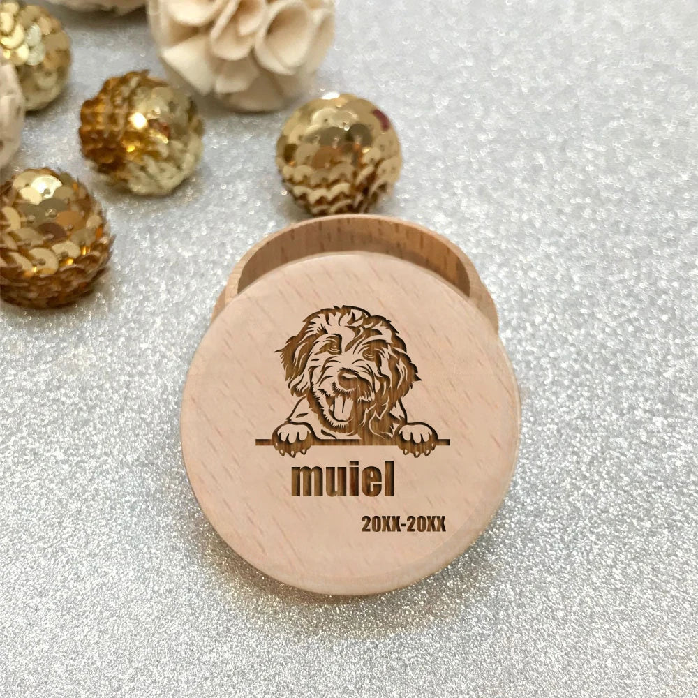 Paw Printing Pet Memorial Box Custom Name Personalized Wooden Cat Dog Tooth Hair Storage Boxes Pet Supplies Commemorative Gifts