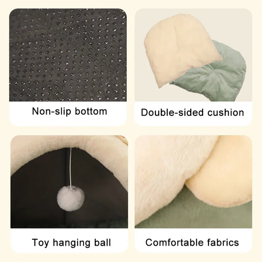 Cat Nest House for Cats Cave Foldable Removable Washable Pet Sleeping Bed Four Seasons Universal Dog Cat Nest Kittens Cave - Play Paws Toys