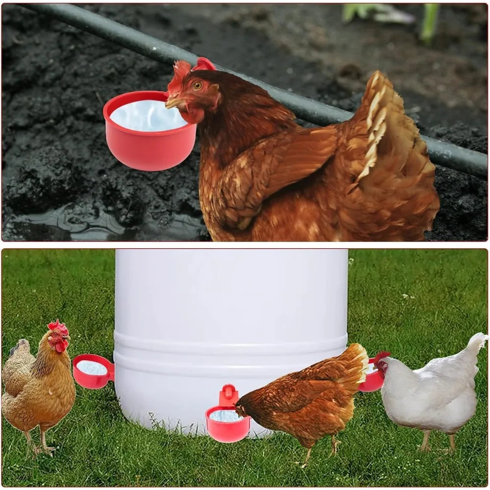 Chicken Drinking Cup Automatic Poultry Drinking Bowl Chicken Waterer Cups Duck Machine Hanging Drinking Bowls Water Dispenser