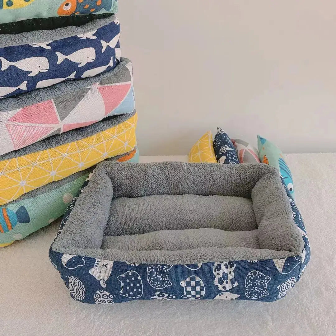 Soft Pet Bed Cat Bed Dog Bed Pet Mattress with Pillow Winter Warm Comfortable Sleeping Mat for Cats Dogs Plush Cat Mat Cat House - Play Paws Toys