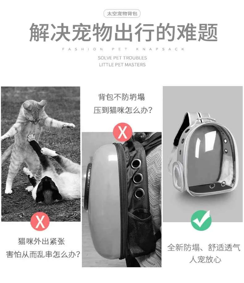 2025 New Space Capsule Transparent Cat Bag Breathable Shoulder Pet Bag Portable Cat Bag Pet Supplies Pet Backpack
