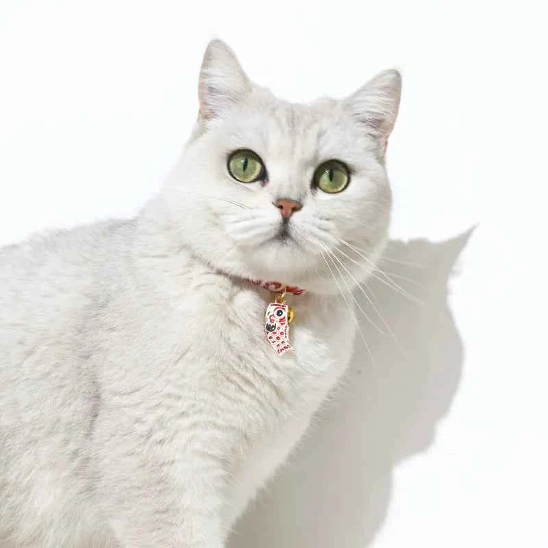 Adjustable Koi Bell Pendant Lucky Cat Collar Japanese Necklace Accessories Pet Supplies