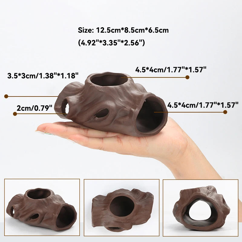 Purple Clay Aquarium Fish Tank Lanscape Ornament Decoration Accessories Pet Fish breeding House Shelter Fairy Garden Home Decor