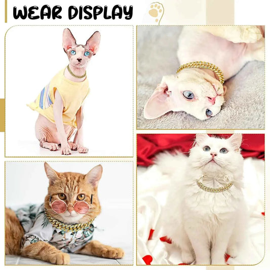 Dog Chain Collar Luxury Gold Pet Metal Chain Collar For Small Medium Large Dogs Cats Pet Jewelry Necklace Accessorie