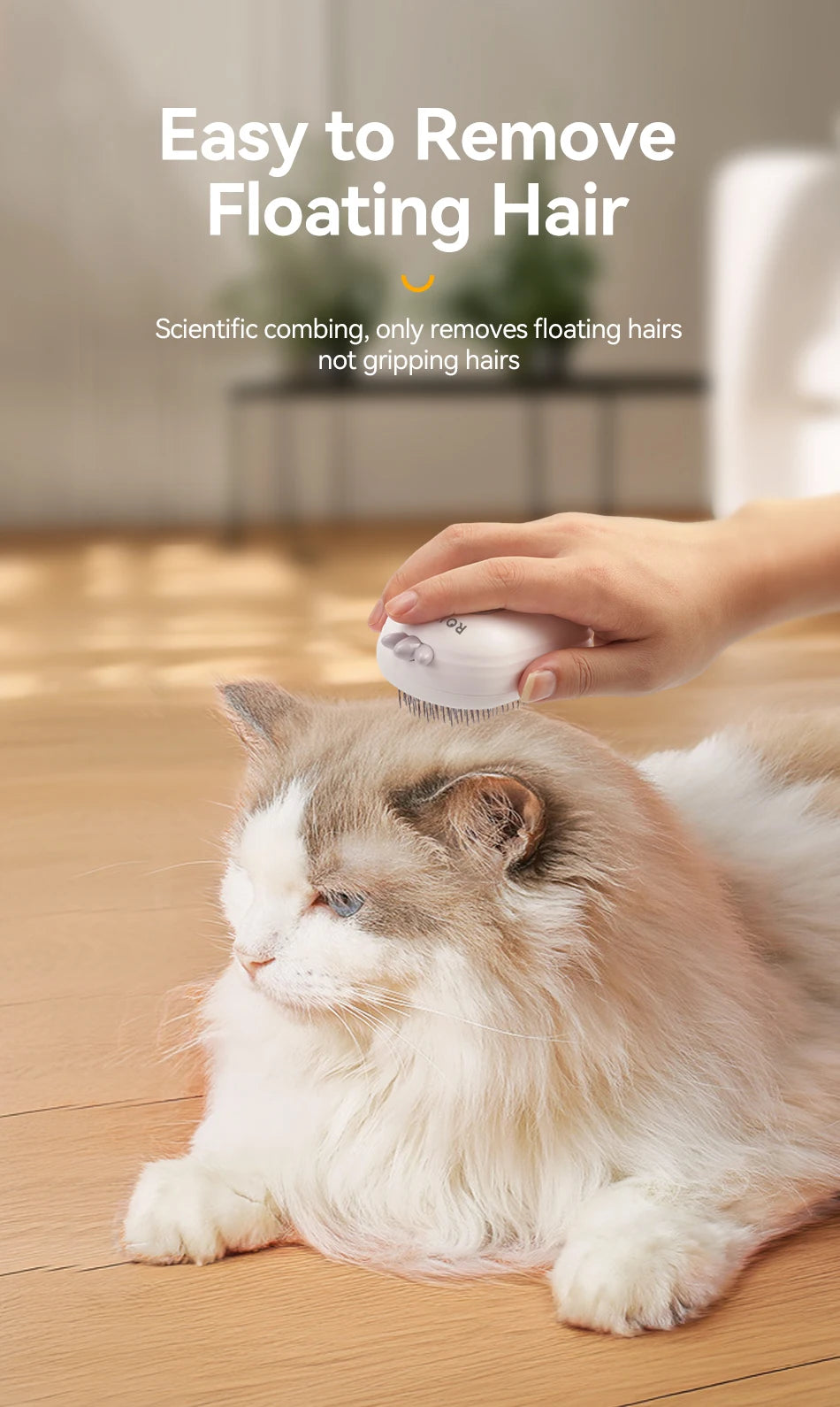ROJECO Cat Steam Brush Pet Hair Comb Electric Sprayer Cat Hair Brushes for Massage Wireless Cat Dog Hair Brush Grooming Supplies