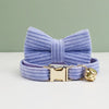 Corduroy Cat Collar with Name Plate Bell Bow Tie Personalized Custom Engraved Cat Collars for Cats