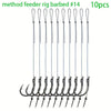 10/20pcs Method Feeder Rigs with Barbed Spike and 8 Braided Line,High-strength Barbed Fish Hook Size6 8 10 12 14,Feeder Fishing