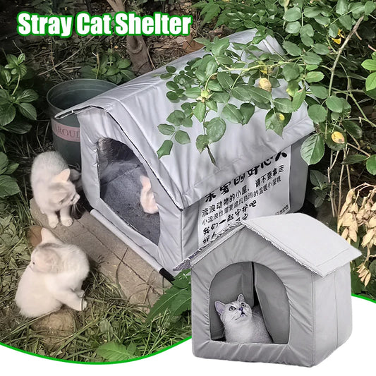 NewestStray Cat dog House Waterproof Outdoor Winter Warm Pet Cave Sleeping Beds Home Foldable Washable for Small Supplies - Play Paws Toys
