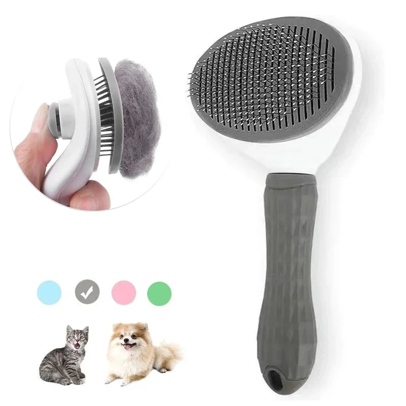 Self Cleaning Pet Hair Remover Comb Dematting Grooming Brush for Dogs Cats Essential Fur Care Tool & Pet Accessories