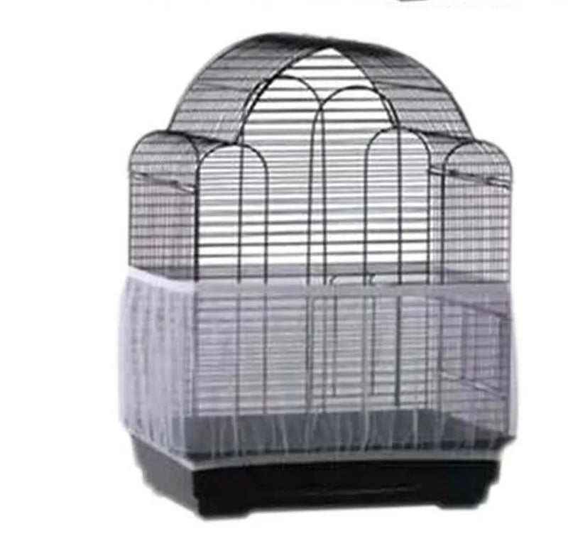 Receptor Seed Guard Nylon Mesh Bird Parrot Cover Soft Easy Cleaning Nylon Airy Fabric Mesh Bird Cage Cover Seed Catcher Guard