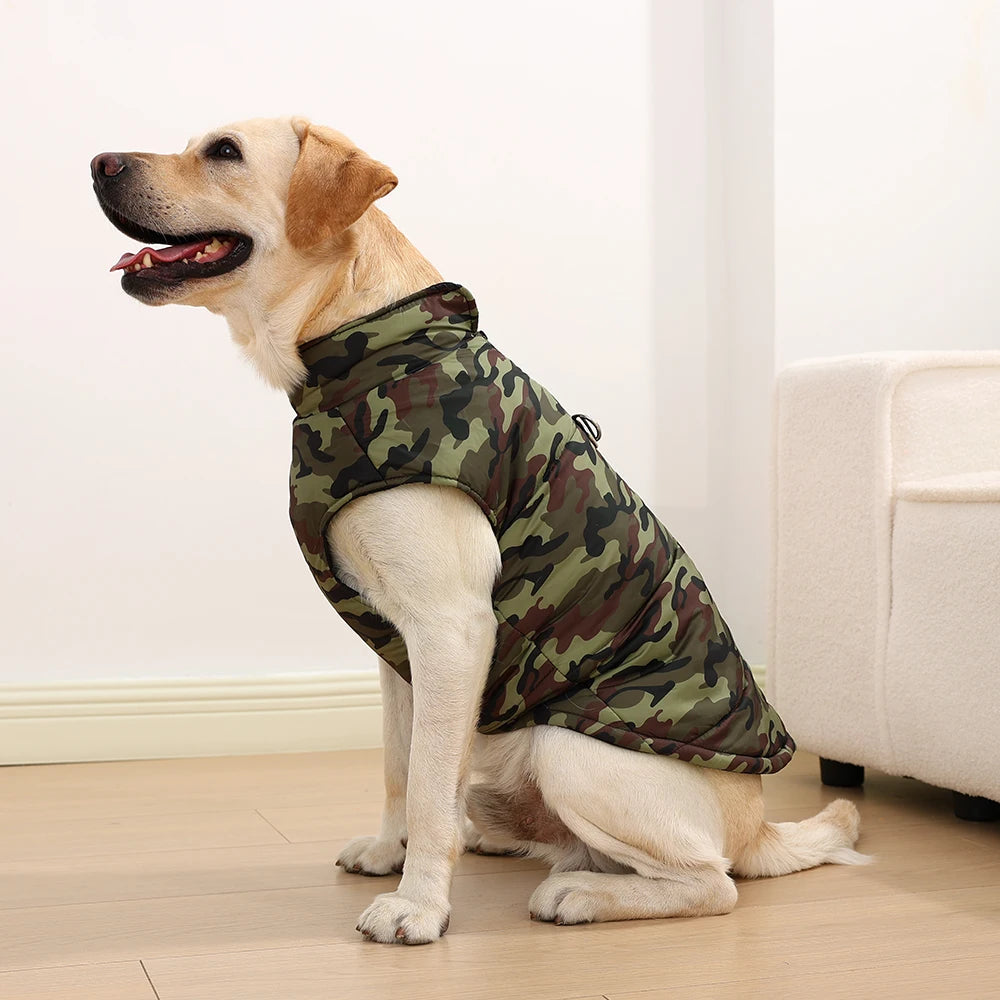 4XL-6XL Large Dog Jacket Clothes Winter Waterproof Coat For Big Dogs Vest Costume Camouflage Print Golden Retriever Pet Overalls