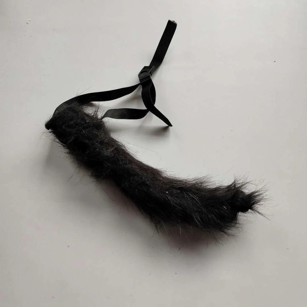 Latex with Fur Black Cat Cosplay Mask Scary Helmet Animal Funny Costume Hood Hair Mask Headwear Adult Halloween Party Props