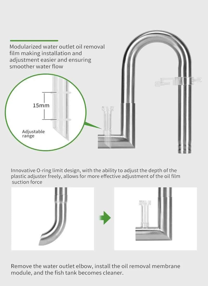 Aquarium filter Filter tube Inlet and outlet water Oil removal film Microporous anti fish and shrimp filter Fish tank supplies