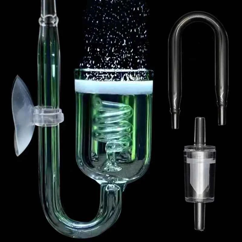 Glass/Acrylic Co2 Diffuser Aquarium Spiral Carbon Dioxide Atomizer Diffuser with Suction Cup for Aquarium Fish Tank Accessories