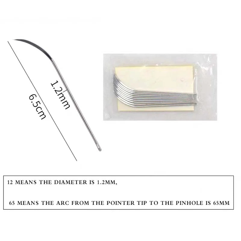 1 Pack Veterinary Suture Needlel Suture Curved Needle Pet Pig Suture Veterinary Tool Surgical Trigeminal Needle