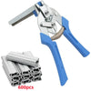 Hog Ring Pliers Kit with 600pcs Type M Clips, for  Repair Fencing Animal Cages Kit Clamp Upholstery & Wire Railing Hand Tools