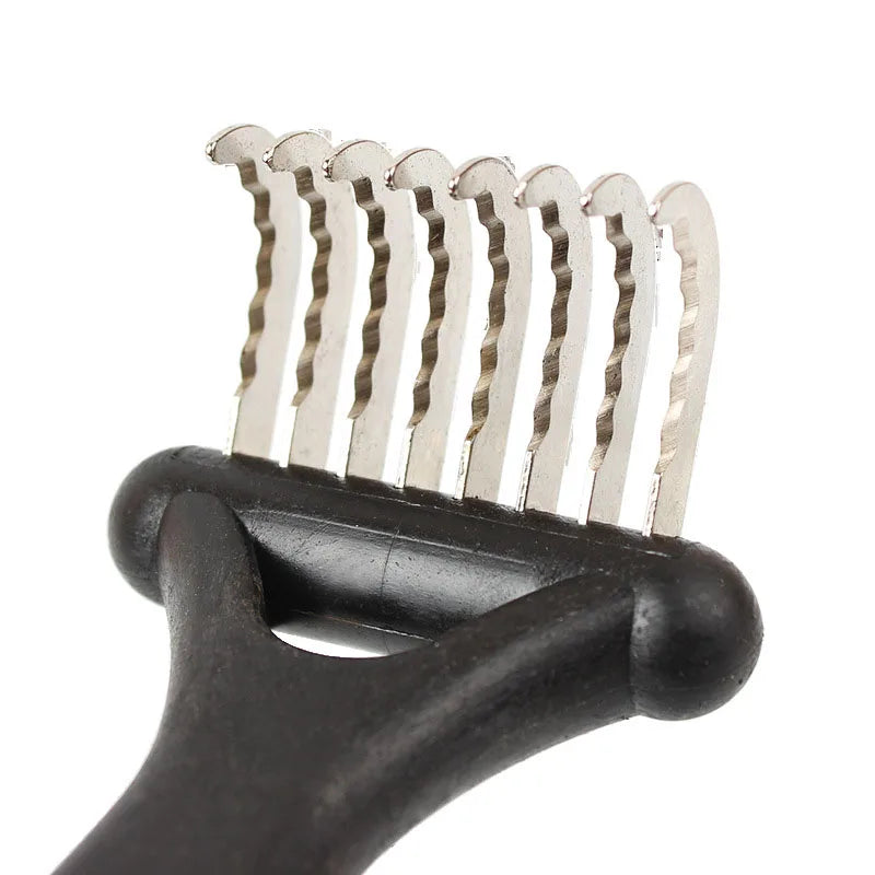Pet Open Knot Comb Dematting Razor Rake Brush Dog Comb Grooming Tools Removes Knots Matted Fur & Tangles Gently For Dogs & Cats