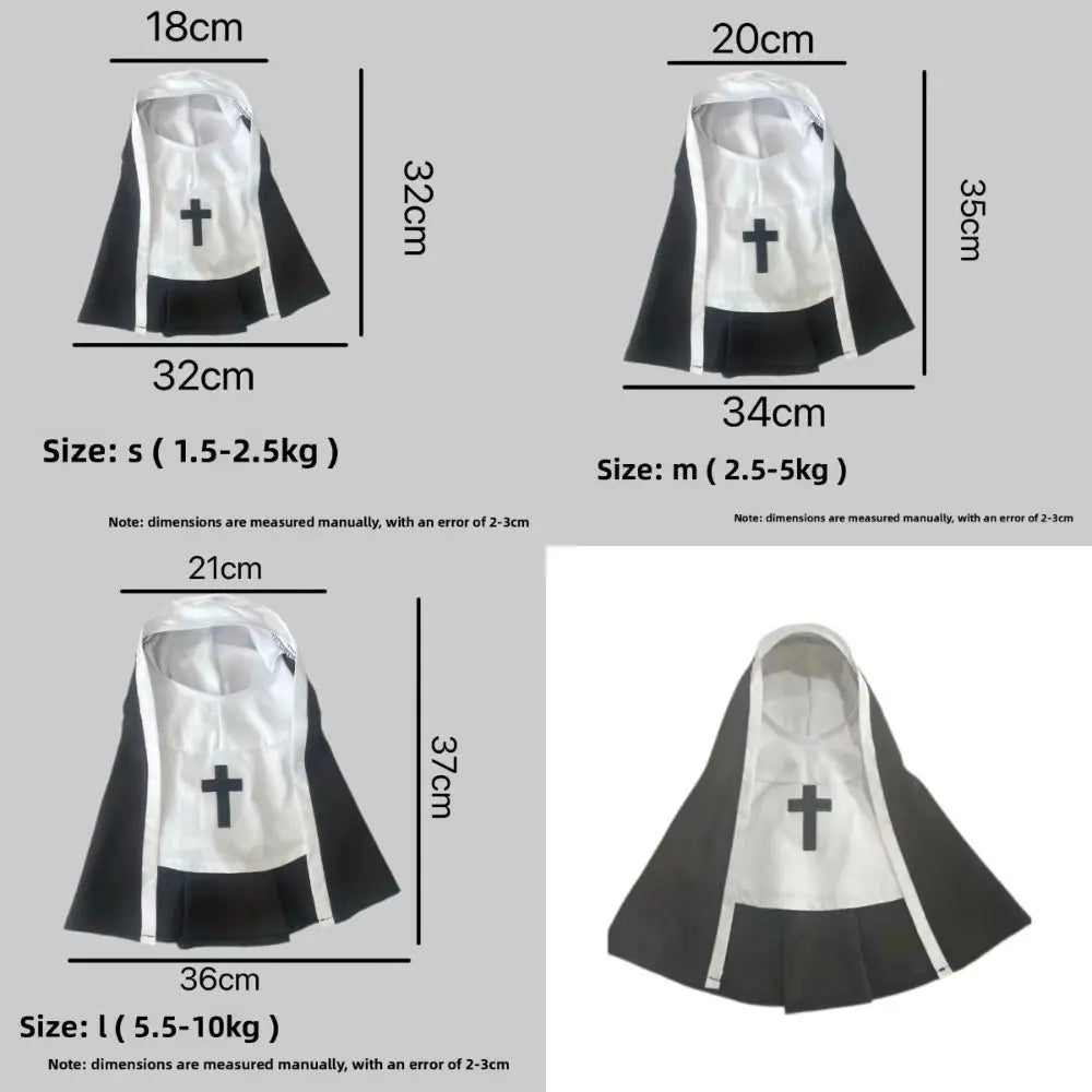 Christmas Pet Dog Cat Cosplay Costume Breathable Pet Accessories Puppy Kitten Nun Clothes Dress Up Halloween Jumpsuit Coat