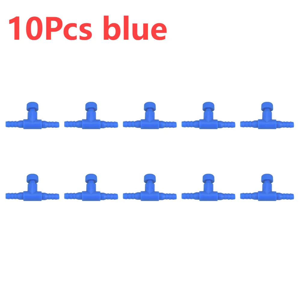 5/10pcs Fish Tank Air Line Flow Control Regulator Valve Aquarium Air Regulating Valve Switch Oxygen Pipe Tee Joint For 4mm Airli