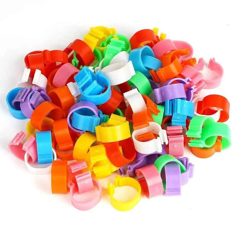 60Pcs 16/20Mm Chicken Duck Leg Rings Goose Animal Identification Tool for Poultry Sign Foot Loop Buckle Clip Farm Supplies