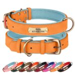 Personalized Dog Collar PU Leather Dog ID Collars Free Engraved Nameplate Adjustable For Small Medium Large Dogs Pitbull