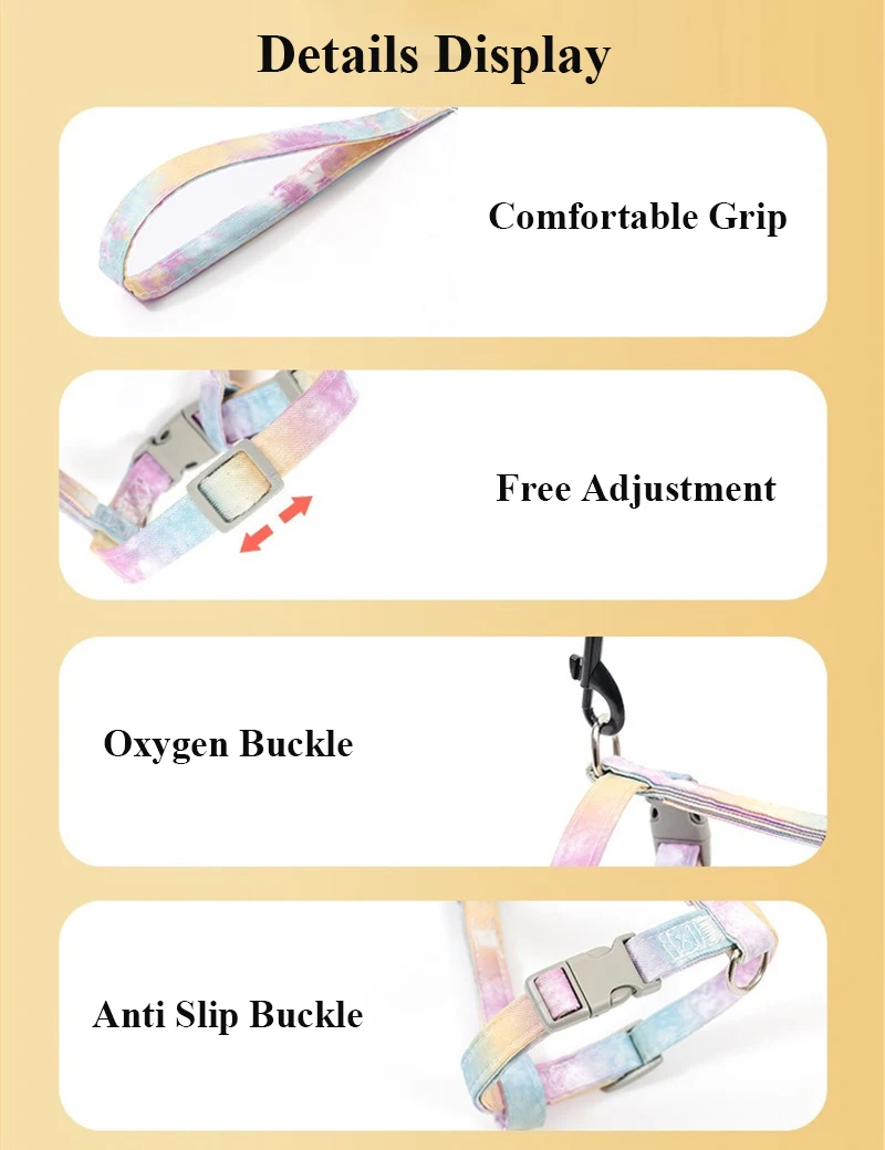 Cat Harness and Leash Set Adjustable Escape Proof Pet Harness for Kitten Outdoor Walking Cat Collar Lead Leash Pet Supplies