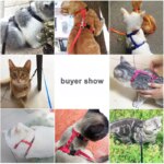 Adjustable Cat Harness Nylon Strap Collar with Leash Escape Proof Kitten Collar for Walking Small Pet Rabbit Lightweight Harness - Image 2